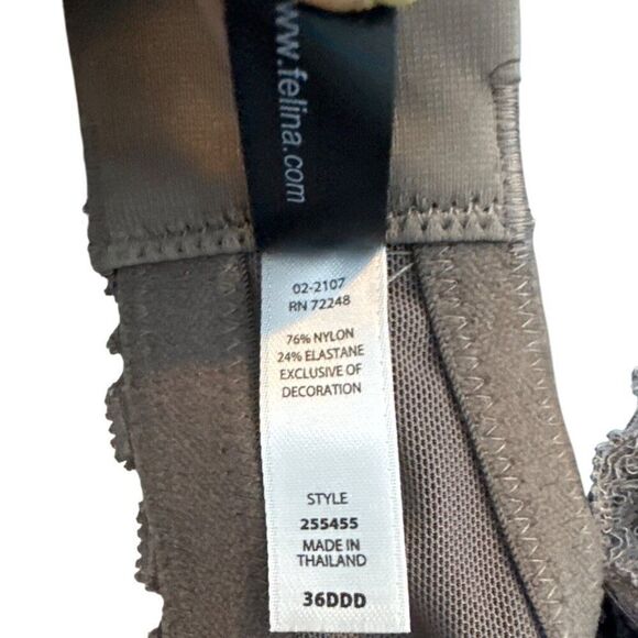 Felina Womens Bra 36DDD Lace Trim Underwire Padded Adjustable Straps - Picture 5 of 6